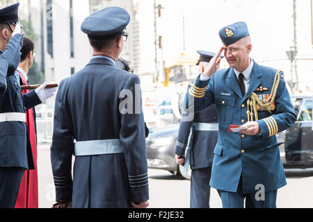 Londres, Royaume-Uni. 20 Septembre, 2015. Les anciens combattants, au service du personnel militaire et vous assister à la bataille d'Angleterre Service de remerciement à Church House, Westminster Crédit : Guy Josse/Alamy Live News Banque D'Images