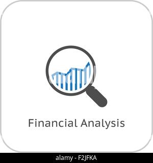 L'icône de l'analyse financière. Concept d'entreprise. Modèle plat. Illustration de Vecteur