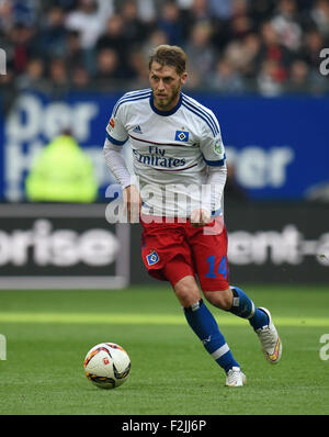 Hambourg, Allemagne. 19 Sep, 2015. Hambourg, Aaron Hunt en action au cours de la Bundesliga match de foot entre Hambourg SV et de l'Eintracht Francfort à Hambourg, Allemagne, 19 septembre 2015. Photo : DANIEL REINHARDT/dpa/Alamy Live News Banque D'Images