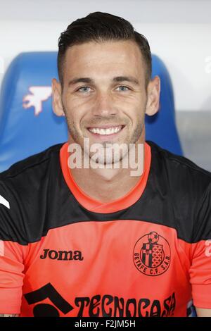 Getafe, Espagne. 18 Sep, 2015. Alvaro Vazquez (Getafe) Football/soccer : espagnol 'Liga BBVA' match entre Getafe 1-0 Malaga CF au Coliseum Alfonso Perez de Getafe, Espagne . © Kawamori Mutsu/AFLO/Alamy Live News Banque D'Images