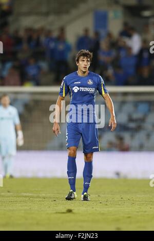 Getafe, Espagne. 18 Sep, 2015. Santiago Vergini (Getafe) Football/soccer : espagnol 'Liga BBVA' match entre Getafe 1-0 Malaga CF au Coliseum Alfonso Perez de Getafe, Espagne . © Kawamori Mutsu/AFLO/Alamy Live News Banque D'Images