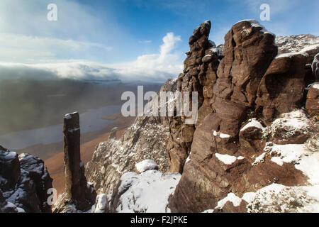 Vue du Stac Pollaidh en hiver, Ecosse Banque D'Images