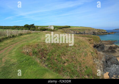 Sentier du littoral à Harlyn Bay, North Cornwall, England, UK Banque D'Images