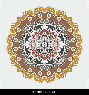 Art Mandala stylisé d'ornement dentelle ronde Vecteur de revêtement et l'arabesque éléments. Style Mehndi. Orient ornement traditionnel. Arabe, indien, motif de style islamique Illustration de Vecteur