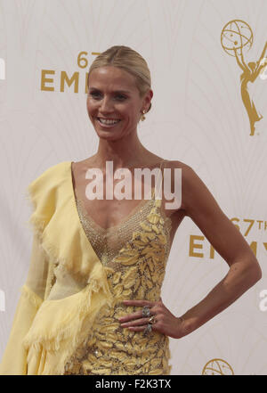 Los Angeles, Californie, USA. 20 Septembre, 2015. Heidi Klum assiste à la 67e assemblée annuelle Primetime Emmy Awards au Théâtre de Microsoft le 20 septembre 2015 à Los Angeles, Californie. Credit : Armando Arorizo/Prensa Internacional/ZUMA/Alamy Fil Live News Banque D'Images