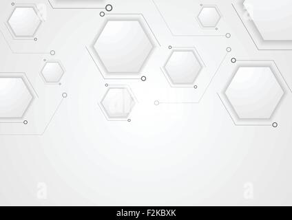Corporate design dessin gris tech. Hexagones Vector background Illustration de Vecteur