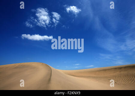 Des dunes, des dunes de sable de Maspalomas, la formation de nuages, réserve naturelle, Gran Canaria, Îles Canaries, Espagne Banque D'Images