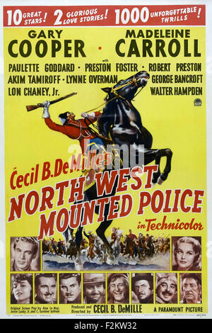 Police à cheval du Nord-Ouest - Affiche de film Banque D'Images