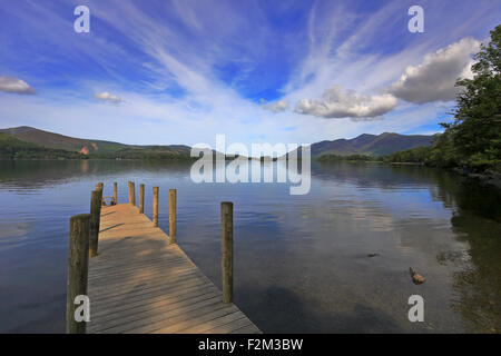 Embarcadère à Barrow Bay Derwent Water, près de Keswick, Cumbria, Parc National de Lake District, England, UK. Banque D'Images