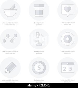 Télévision icons set d'outils médicaux et soins de santé styles icônes de ligne Illustration de Vecteur