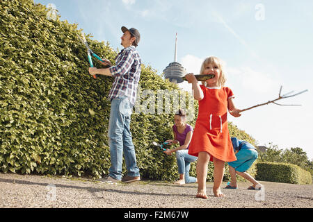 La taille de la famille ainsi que de couverture Banque D'Images