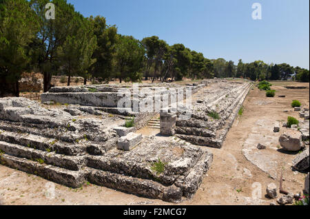 Autel de Hiéron II, Parco Archeologico della Neapolis, Syracuse, Sicile, Italie Banque D'Images