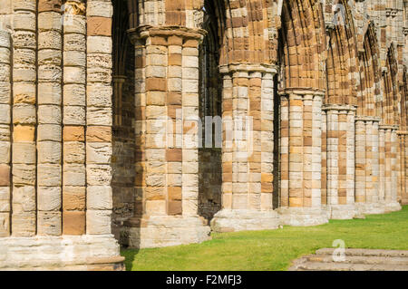 Whitby abbey ruins arches closeup détail Whitby North Yorkshire Angleterre Grande-bretagne UK GB EU Europe Banque D'Images