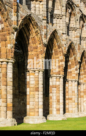 Whitby abbey ruins arches closeup détail Whitby North Yorkshire Angleterre Grande-bretagne UK GB EU Europe Banque D'Images