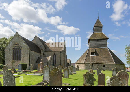 L'église St Mary vierge et clocher, Pembridge, Herefordshire, Angleterre, RU Banque D'Images