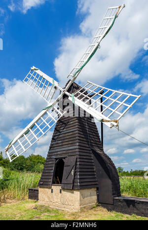 Moulin à Wicken Fen, une réserve naturelle des zones humides près de Wicken, Cambridgeshire, Angleterre, RU Banque D'Images