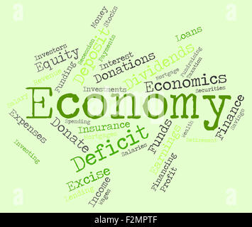 Mot économie montrant micro-économiques et des économies Banque D'Images