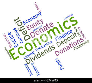 Mot de l'économie financière et l'économiser économiser montrant Banque D'Images
