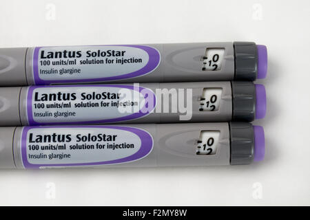 Lantus SoloStar stylo à insuline seringues Banque D'Images