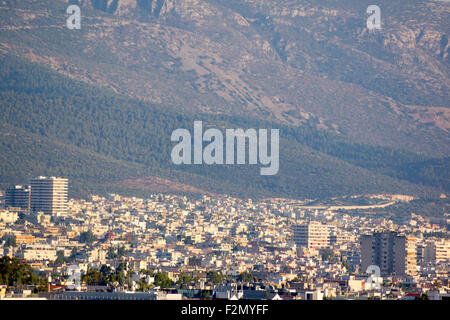 Le mont Hymette, Athènes, Grèce, connu localement sous le nom de 'crazy mountain' (Trellós Trellóvouno /) Banque D'Images