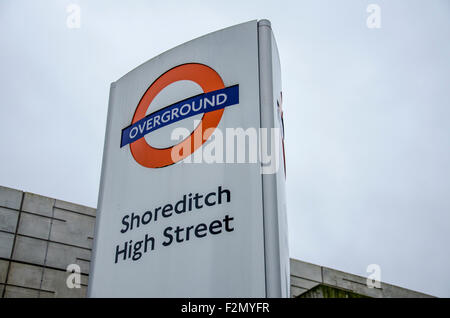 Métro Shoreditch High Street sign Banque D'Images