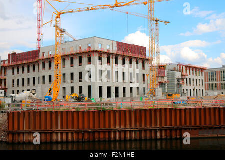 Die Baustelle, Stadtschlosses des Berliner Schlossplatz, Berlin-Mitte. Banque D'Images