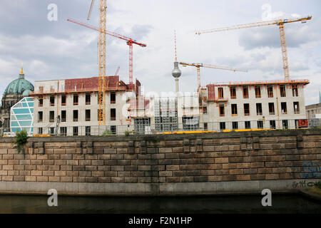 Die Baustelle, Stadtschlosses des Berliner Schlossplatz, Berlin-Mitte. Banque D'Images