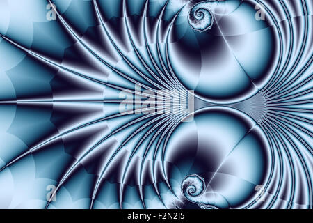 Résumé de la conception symétrique futuriste rayons divergents en gris bleu et blanc Banque D'Images