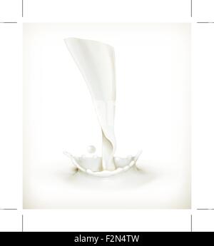 Des éclaboussures de lait, vector illustration isolé sur fond blanc Illustration de Vecteur