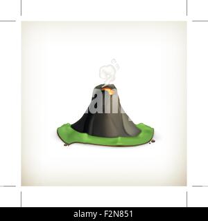 Volcan, icône vecteur Illustration de Vecteur