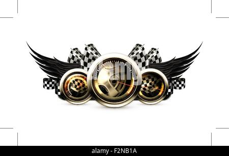 Emblème de la course Illustration de Vecteur