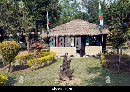 Magnifiquement style africain de Nirvana Horses Resort géré Bachhauli2 lodge de Sauraha village au Népal Banque D'Images