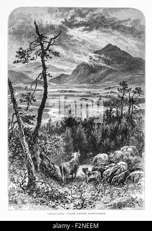 Craig-Dhu  l'Ecosse, Kingussie, illustration from 'les îles britanniques - Cassell Petter Galpin et pittoresque partie 6 l'Europe. L'Europe était un pittoresque illustré Ensemble de magazines publiés par Cassell, Petter, Galpin & Co. de Londres, Paris et New York en 1877. Les publications touristiques représenté en Europe hante, avec des descriptions de texte et de l'acier et de gravures sur bois par d'éminents artistes de l'époque, tels que Harry Fenn, William H J Boot, Thomas C. L. Rowbotham, Henry T. Green , Myles B. Foster, John Mogford , David H. McKewan, William L. Leitch, Edmund M. Wimperis et Joseph B. Smith. Banque D'Images