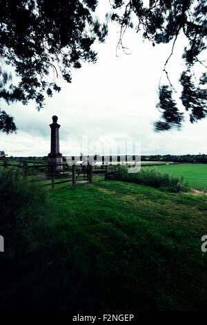 Monument à l'emplacement de la bataille de Naseby. Le Northamptonshire. UK. Banque D'Images