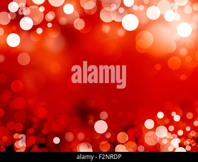 Fond rouge brillant avec cercles flous Banque D'Images