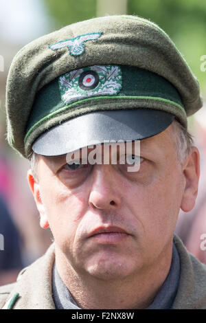 Un reenactor lors de la guerre des années 40 week-end sur la Great Central Railway Banque D'Images