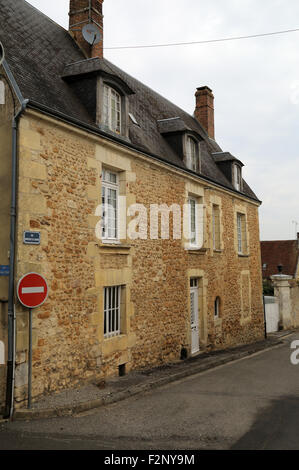 Maison de ville traditionnelle de la rue Marguerite Lorraine, Mortagne au Perche, Orne, Basse Normandie, France Banque D'Images