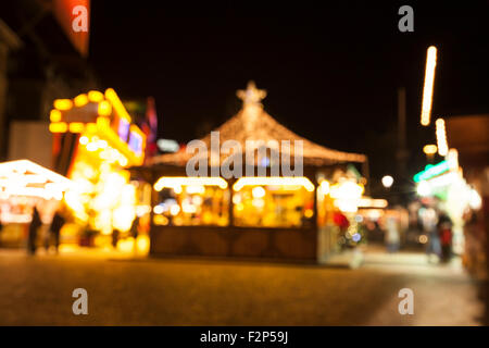 Marché de Noël arrière-plan flou Banque D'Images