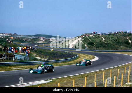 Henri Pescarolo et François Migault à BRMs dans le Grand Prix d'Italie Monza 1974 Banque D'Images