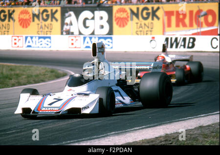 Carlos Reutemann dans une Brabham BT44B suédoise au GP à Scandinavian Raceway 1975 Banque D'Images