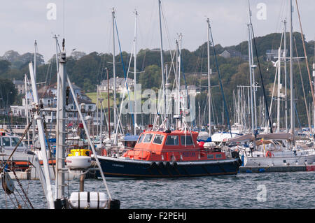 Se vanter à Falmouth Harbour Quay Découverte de Cornwall Falmouth, England UK Banque D'Images