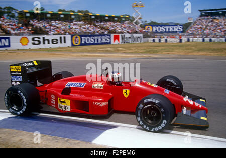 Gerhard Berger dans sa Ferrari au GP d'Australie à Adélaïde 1987 Banque D'Images