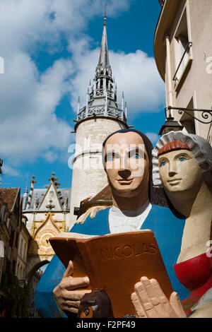 Nicolas Restif de la bretonne par François Brochet, Auxerre, Yonne, Bourgogne, France Banque D'Images