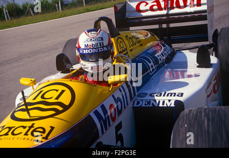 Nigel Mansell dans son Williams Honda 1987 Banque D'Images
