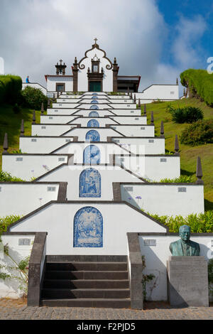 Chapelle Notre Dame de la paix (Ermida de Nossa Senhora da Paz), à Vila Franca do Campo. L'île de São Miguel, Açores, Portugal Banque D'Images