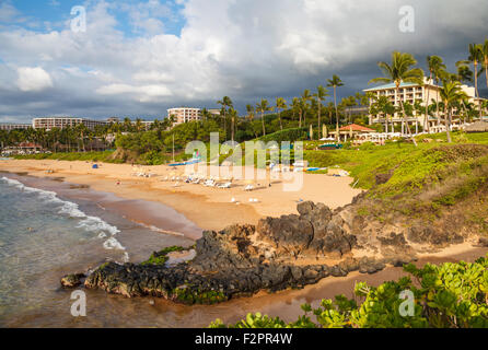 Wailea Beach sur l'île de Maui au coucher du soleil Banque D'Images