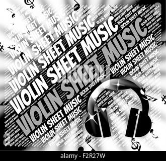 Violon Partitions indiquant Sound Track et Parchemin Banque D'Images