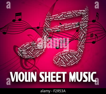 Partitions violon son sens et Soundtrack Banque D'Images
