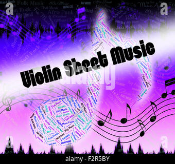 Violon Partitions représentant Sound Track et l'Harmonie Banque D'Images