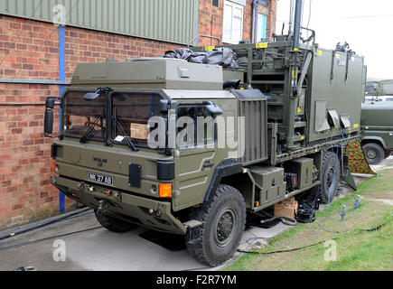 Système de communication mobile de l'armée britannique au cours de l'exercice, l'Angleterre, Royaume-Uni Banque D'Images